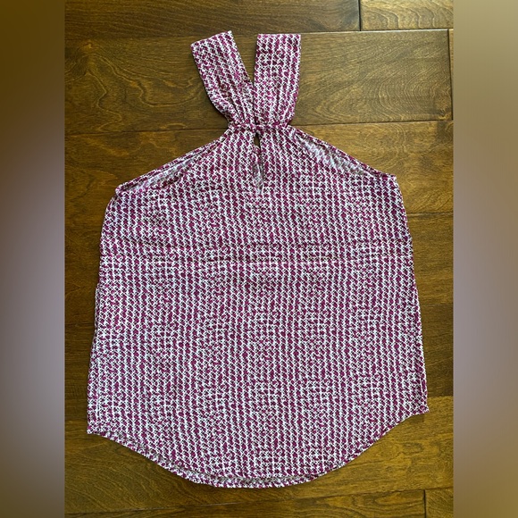 Maeve By Anthropologie Halter Neck Tank, Size 2, Pink/Burgundy/Cream - Picture 4 of 9